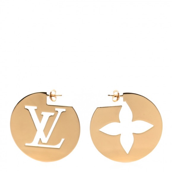 Louis Vuitton Bookle Dreille Perfect Match Gold Silver Hoop Earrings Never worn - Picture 4 of 5